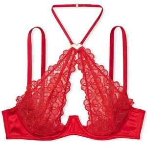 NWTs Victoria's Secret Sweetheart Lace Open Cup Halter Bra